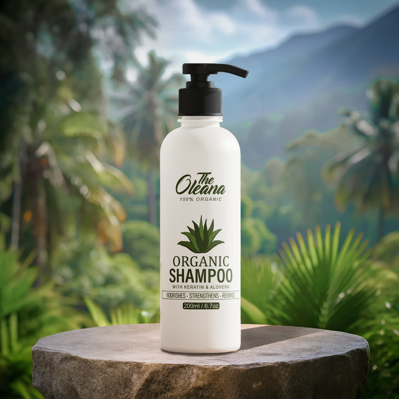 Oleana Organic Shampoo | Keratin Herbal Formula for Hair Growth & Smooth, Silky Strands