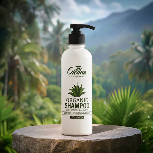 Oleana Organic Shampoo | Keratin Herbal Formula for Hair Growth & Smooth, Silky Strands
